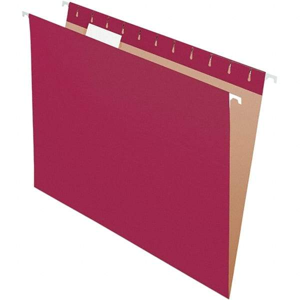 Pendaflex - 8-1/2 x 11", Letter Size, Burgundy, Hanging File Folder - 11 Point Stock, 1/5 Tab Cut Location - Benchmark Tooling