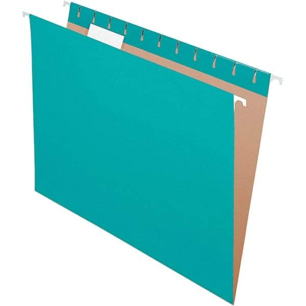 Pendaflex - 8-1/2 x 11", Letter Size, Aqua, Hanging File Folder - 11 Point Stock, 1/5 Tab Cut Location - Benchmark Tooling