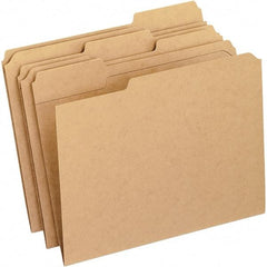 Pendaflex - 9-7/8 x 11-3/4", Letter Size, Brown, File Folders with Top Tab - 11 Point Stock, Assorted Tab Cut Location - Benchmark Tooling