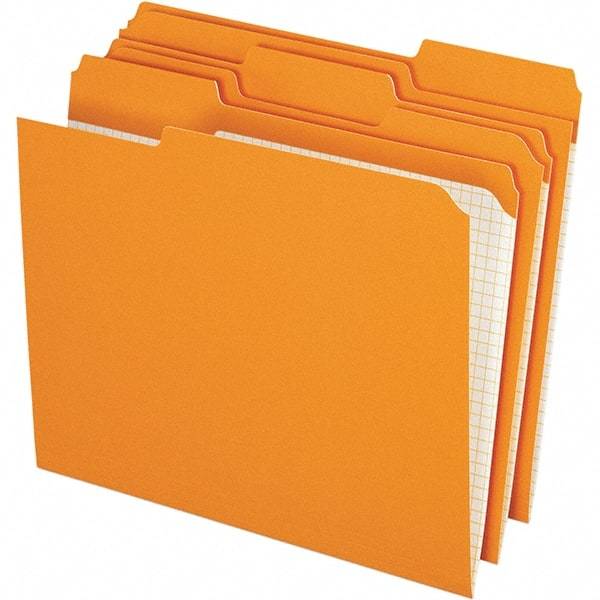 Pendaflex - 9-1/2 x 11-5/8", Letter Size, Orange, File Folders with Top Tab - 11 Point Stock, Assorted Tab Cut Location - Benchmark Tooling