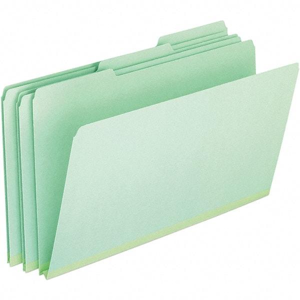 Pendaflex - 9-1/2 x 14-5/8", Legal, Green, File Folders with Top Tab - 25 Point Stock, Assorted Tab Cut Location - Benchmark Tooling