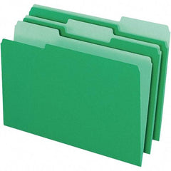 Pendaflex - 9-1/2 x 14-5/8", Legal, Green/Light Green, File Folders with Top Tab - 11 Point Stock, Assorted Tab Cut Location - Benchmark Tooling