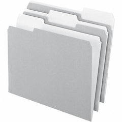 Pendaflex - 11-5/8 x 9-3/16", Letter Size, Gray, File Folders with Top Tab - 11 Point Stock, Assorted Tab Cut Location - Benchmark Tooling