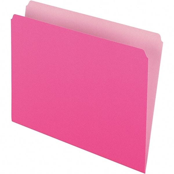 Pendaflex - 9-1/2 x 11-5/8", Letter Size, Pink, File Folders with Top Tab - 11 Point Stock, Straight Tab Cut Location - Benchmark Tooling