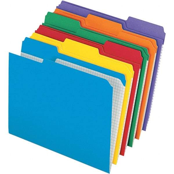 Pendaflex - 9-1/2 x 11-5/8", Letter Size, Assorted Colors, File Folders with Top Tab - 11 Point Stock, Assorted Tab Cut Location - Benchmark Tooling