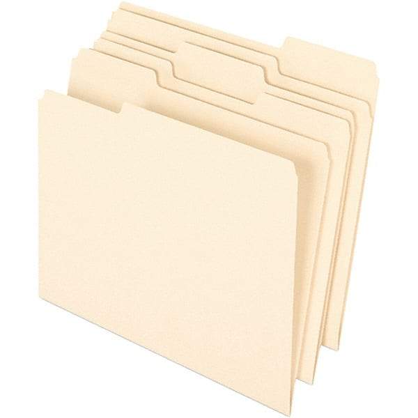 Pendaflex - 9-1/2 x 11-5/8", Letter Size, Manila, File Folders with Top Tab - 11 Point Stock, Assorted Tab Cut Location - Benchmark Tooling