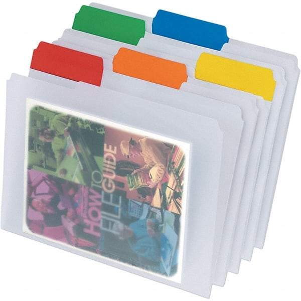 Pendaflex - 9-1/2 x 11-3/4", Letter Size, Clear, File Folders with Top Tab - Assorted Tab Cut Location - Benchmark Tooling