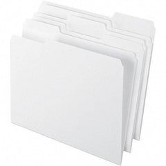 Pendaflex - 9-1/2 x 11-5/8", Letter Size, White, File Folders with Top Tab - 11 Point Stock, Assorted Tab Cut Location - Benchmark Tooling