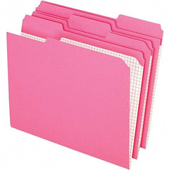 Pendaflex - 10 x 12", Letter Size, Pink, File Folders with Top Tab - 11 Point Stock, Assorted Tab Cut Location - Benchmark Tooling