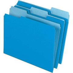 Pendaflex - 11-5/8 x 9-3/16", Letter Size, Blue, File Folders with Top Tab - 11 Point Stock, Assorted Tab Cut Location - Benchmark Tooling