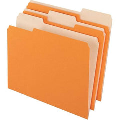 Pendaflex - 11-5/8 x 9-3/16", Letter Size, Orange, File Folders with Top Tab - 11 Point Stock, Assorted Tab Cut Location - Benchmark Tooling