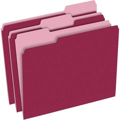 Pendaflex - 9-1/2 x 11-5/8", Letter Size, Burgundy, File Folders with Top Tab - 11 Point Stock, Assorted Tab Cut Location - Benchmark Tooling