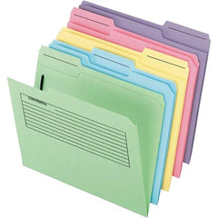 Pendaflex - 11-5/8 x 9-1/2", Letter Size, Assorted Colors, File Folders with Top Tab - 11 Point Stock, Assorted Tab Cut Location - Benchmark Tooling