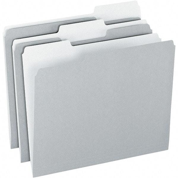 Pendaflex - 9-1/2 x 11-5/8", Letter Size, Gray/Light Gray, File Folders with Top Tab - 11 Point Stock, Assorted Tab Cut Location - Benchmark Tooling