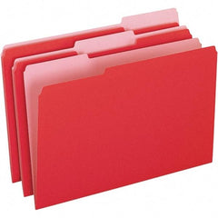 Pendaflex - 9-1/2 x 14-5/8", Legal, Red/Light Red, File Folders with Top Tab - 11 Point Stock, Assorted Tab Cut Location - Benchmark Tooling