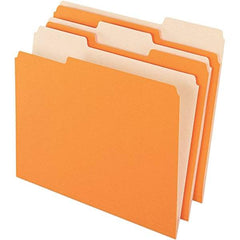 Pendaflex - 9-1/2 x 11-5/8", Letter Size, Orange/Light Orange, File Folders with Top Tab - 11 Point Stock, Assorted Tab Cut Location - Benchmark Tooling