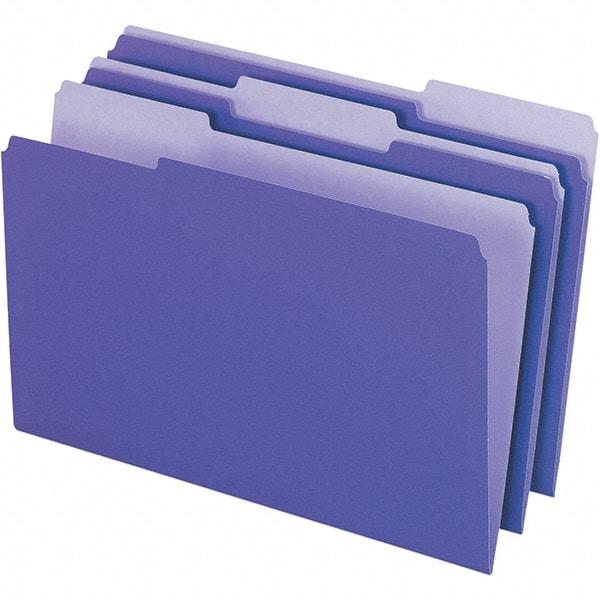 Pendaflex - 14-5/8 x 9-3/16", Legal, Violet, File Folders with Top Tab - 11 Point Stock, Assorted Tab Cut Location - Benchmark Tooling