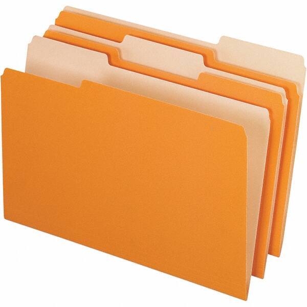 Pendaflex - 9-1/2 x 14-5/8", Legal, Orange/Light Orange, File Folders with Top Tab - 11 Point Stock, Assorted Tab Cut Location - Benchmark Tooling