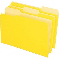 Pendaflex - 9-1/2 x 14-5/8", Legal, Yellow, File Folders with Top Tab - 11 Point Stock, Assorted Tab Cut Location - Benchmark Tooling