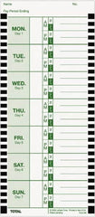 Lathem Time - 1" High x 3-3/4" Wide Weekly Time Cards - Use with Lathem Model 800P - Benchmark Tooling