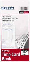 REDIFORM - 29/32" High x 4-13/64" Wide Bi-Weekly Time Cards - Use with Manual Time Record - Benchmark Tooling