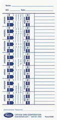 Lathem Time - 1-1/4" High x 4" Wide Weekly Time Cards - Use with Lathem E Series Time Recorders - Benchmark Tooling