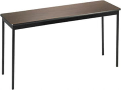 Barricks - 18" Long x 60" Wide x 30" High Stationary Rectangular Utility Tables - 3/4" Thick, Walnut & Black, Wood Grain Laminate/Steel - Benchmark Tooling