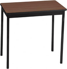 Barricks - 18" Long x 30" Wide x 30" High Stationary Rectangular Utility Tables - 3/4" Thick, Walnut & Black, Wood Grain Laminate/Steel - Benchmark Tooling