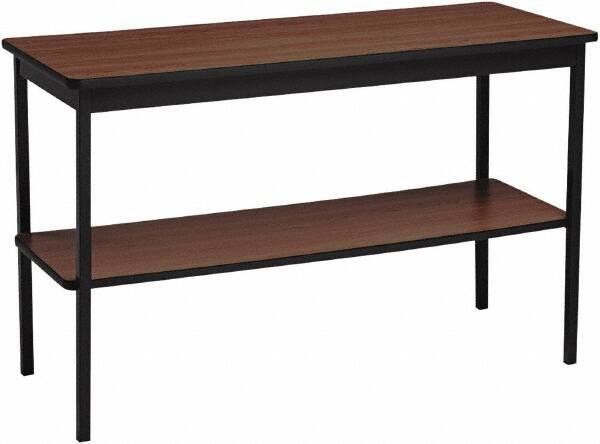 Barricks - 18" Long x 48" Wide x 30" High Stationary Rectangular Utility Tables - 3/4" Thick, Walnut & Black, Wood Grain Laminate/Steel - Benchmark Tooling