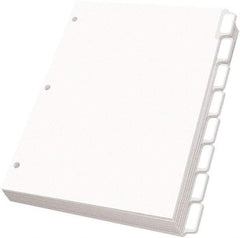 OXFORD - 11 x 8 1/2" 5 Tabs, 3-Hole Punched, Self-Stick Tab - White - Benchmark Tooling