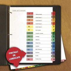 Universal One - 11 x 8 1/2" 8 Tabs, 3-Hole Punched, Index Tab - Black Tabs, Multi-Color Folder - Benchmark Tooling