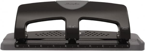 Swingline - Paper Punches Type: 20 Sheet Three-Hole Punch Color: Black/Gray - Benchmark Tooling