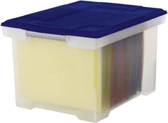 Storex - 1 Compartment, 18-1/2" Wide x 10-7/8" High x 14-1/4" Deep, Portable Storage Box - Plastic, Clear/Blue - Benchmark Tooling