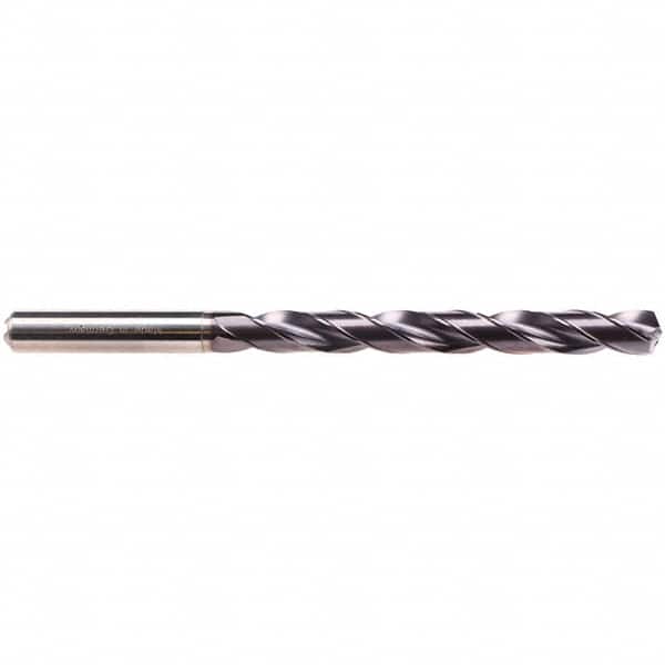 Emuge - 19/32", 135° Drill Point, Spiral Flute, Solid Carbide Taper Length Drill Bit - TiAlN Finish, 160mm Flute Length, 209mm OAL, EF-DRILL Series - Benchmark Tooling