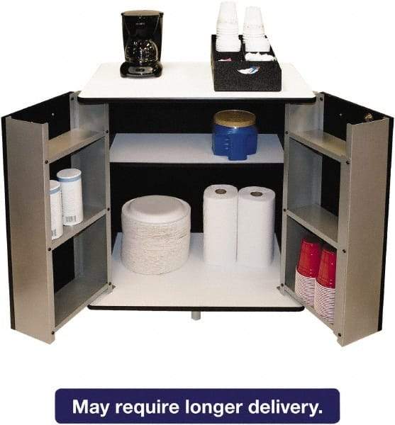 Vertiflex Products - Black & White Refreshment Stand - Use with Microwave, Coffee Maker - Benchmark Tooling