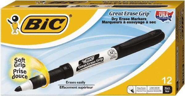 Bic - Black Great Erase Grip Fine Point Dry Erase Markers - For Use with Dry Erase Marker Boards - Benchmark Tooling