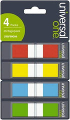 Universal One - Self-Stick Page Flags Style: Flag Color: Orange; Red; Blue; Yellow; Green - Benchmark Tooling