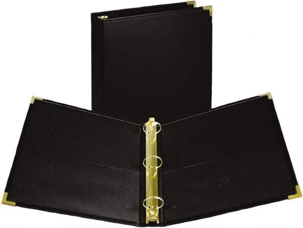 Samsill - 350 Sheet Capacity, 11 x 8-1/2", Non-View Ring Binder - Vinyl, Black - Benchmark Tooling