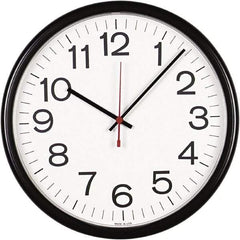 UNIVERSAL - White Face, Dial Wall Clock - Analog Display, Black Case, Runs on AA Battery - Benchmark Tooling