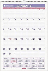 AT-A-GLANCE - 6 Sheet, 15-1/2 x 22-3/4", Ruled Blocks Wall Calendar - White - Benchmark Tooling