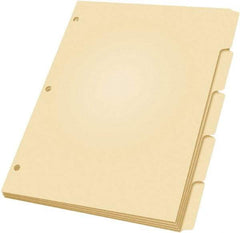 OXFORD - 11 x 8 1/2" 5 Tabs, 3-Hole Punched, Index Tab - Manila - Benchmark Tooling