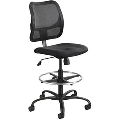 Safco - 23 to 33" High Extended Height Chair - 25" Wide x 25" Deep, 100% Polyester Seat, Black - Benchmark Tooling