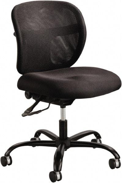 Safco - 18-1/2 to 22" High Task Chair - 26" Wide x 26" Deep, 100% Polyester Seat, Black - Benchmark Tooling