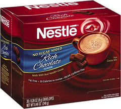 Nestle - No-Sugar-Added Hot Cocoa Mix Envelopes, Rich Chocolate, 0.28 oz Packet, 30/Box - Benchmark Tooling