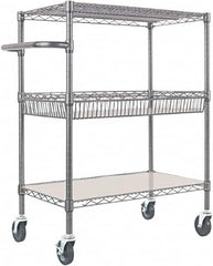 ALERA - 500 Lb Capacity, 34" Wide x 18" Long x 40" High Standard Utility Cart - 2 Shelf, Steel - Benchmark Tooling