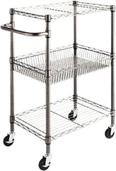 ALERA - 500 Lb Capacity, 28" Wide x 16" Long x 39" High Standard Utility Cart - 2 Shelf, Steel - Benchmark Tooling