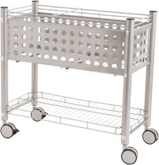 Vertiflex Products - 50 Lb Capacity, 28-1/4" Wide x 13-3/4" Long x 27-3/8" High File Cart - 1 Shelf, Steel - Benchmark Tooling