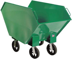 Valley Craft - 2,000 Lb Load Capacity, 17.2 Cu Ft, Steel Hopper Truck - 36" Wide x 68" Long x 39" High, Green - Benchmark Tooling