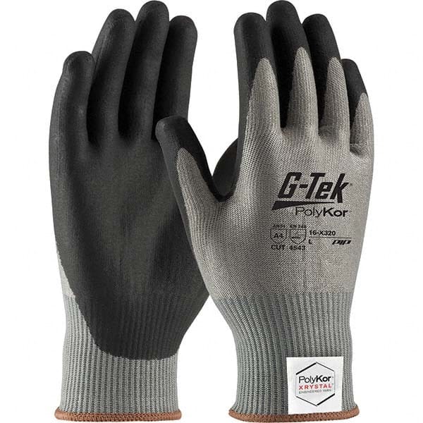 PIP - Size L, ANSI Cut Lvl A4, Puncture Lvl 3, Abrasion Lvl 4, Nitrile Coated PolyKor Xrystal Cut Resistant Gloves - Benchmark Tooling