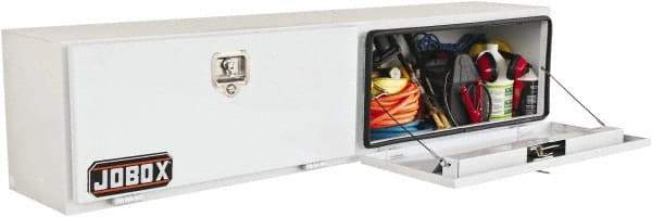 Jobox - 1 Compartment Topside Truck Box - 72" Wide x 15" Deep x 15" High, Steel, White - Benchmark Tooling